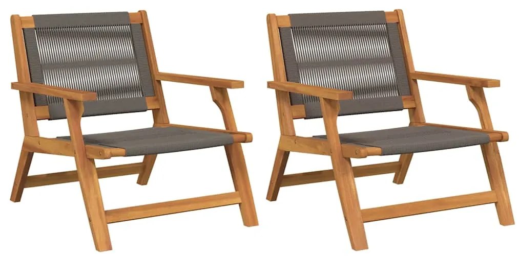 vidaXL Εξωτερικά Έπιπλα 2 pcs Γκρι 78 x 67 x 73εκ. Μασίφ ξύλο ακακίας