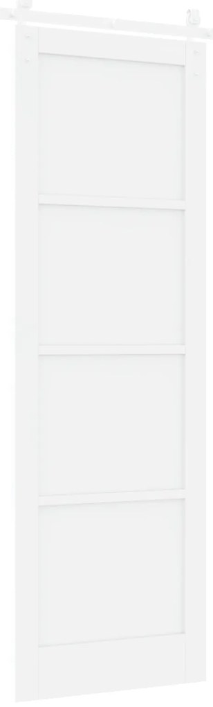 vidaXL Συρόμενη Πόρτα  με σετ εξαρτημάτων Λευκή 78x232 εκ. Solid Wood Πεύκο