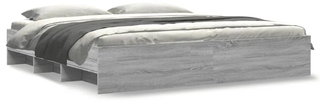 vidaXL Πλαίσιο Κρεβατιού Γκρι Sonoma 200x200 εκ. Επεξεργασμένο Ξύλο