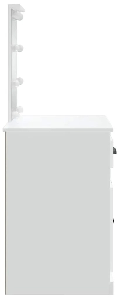 vidaXL Μπουντουάρ με LED Φώτα Λευκό 90x42x132,5 εκ.