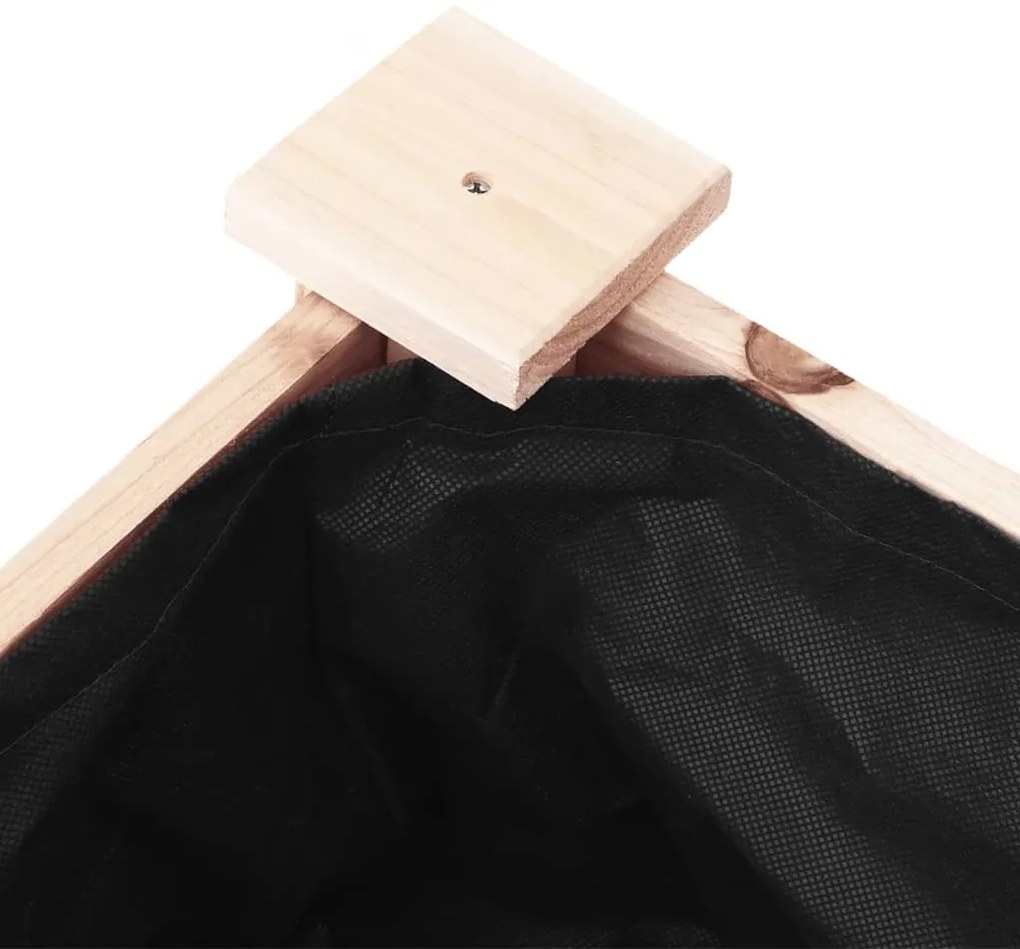 vidaXL Γλάστρα με Ρόδες &amp; Επένδυση Καφέ 71x37x80 εκ. Μασίφ Ξύλο Ελάτης