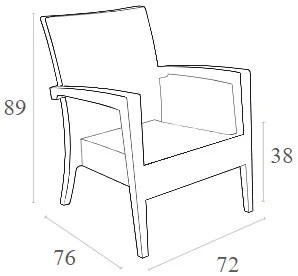 MIAMI DARK GREY ΠΟΛΥΘΡΟΝΑ 72Χ76Χ89εκ. ΠΟΛ/ΝΙΟΥ