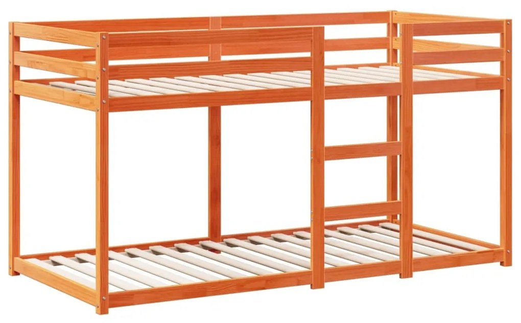 vidaXL Κουκέτα με Οροφή Καφέ Κεριού 75x190 εκ. από Μασίφ Ξύλο Πεύκου