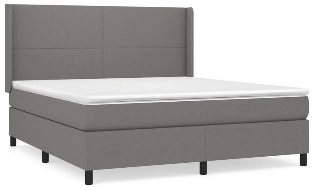 ΚΡΕΒΑΤΙ BOXSPRING ΜΕ ΣΤΡΩΜΑ ΣΚΟΥΡΟ ΓΚΡΙ 160X200 ΕΚ ΥΦΑΣΜΑΤΙΝΟ 3131282