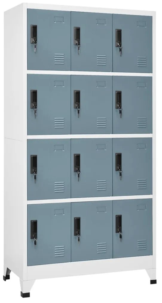 vidaXL Φοριαμός Ανοιχτό / Σκούρο Γκρι 90 x 45 x 180 εκ. Ατσάλινος