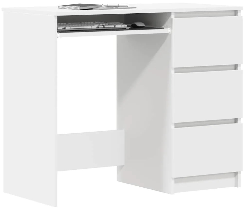 vidaXL Γραφείο Λευκό 90 x 45 x 76 εκ. από Επεξ. Ξύλο