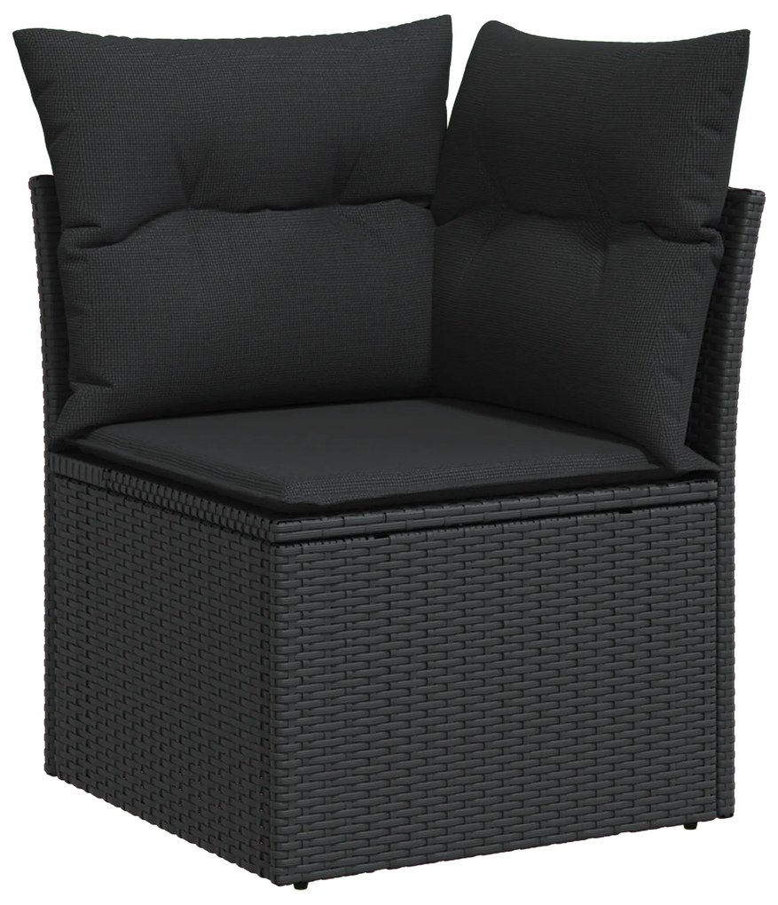 vidaXL Σετ Σαλονιού Κήπου 9 pcs Μαύρο 55 x 55 x 37 εκ