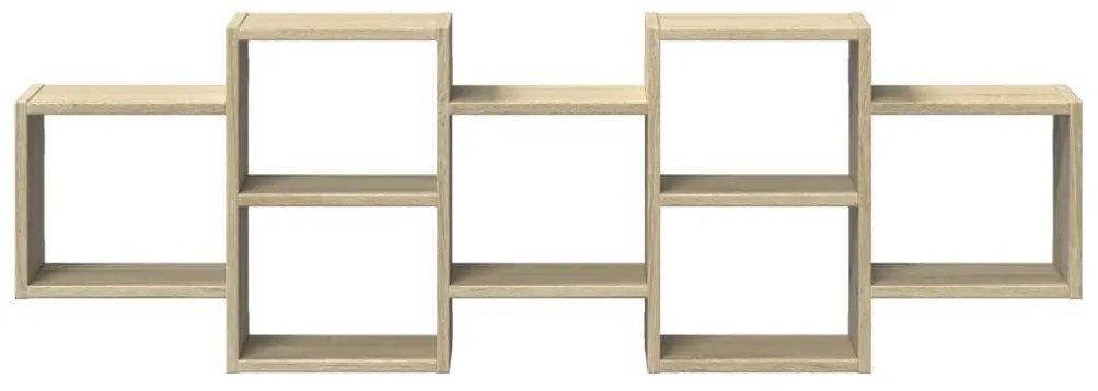vidaXL Ραφιέρα Τοίχου Sonoma Δρυς 129x18x42 εκ. από Επεξεργ. Ξύλο