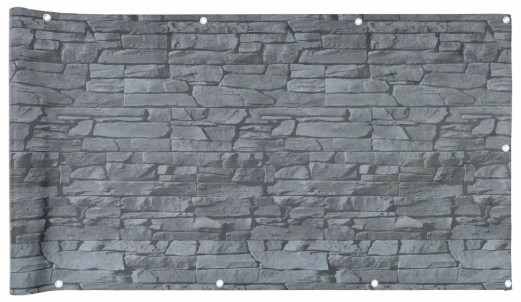 Περίφραξη Μπαλκονιού Σχέδιο Ledge Stone Γκρι 600x90 εκ. PVC - Γκρι