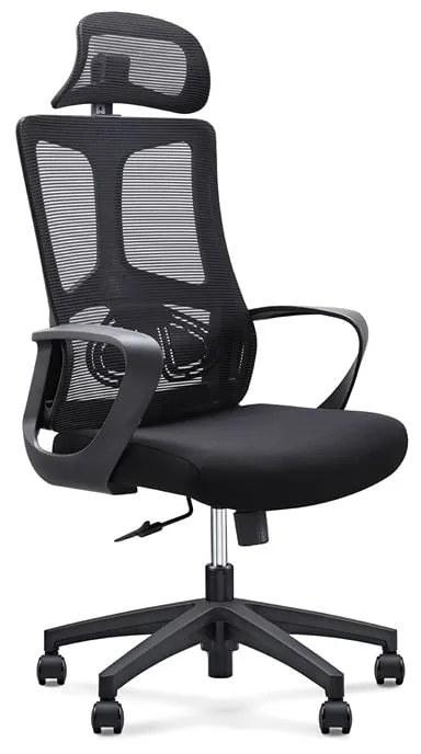 WOODWELL BF8600 Πολυθρόνα Γραφείου Διευθυντή, Mesh Μαύρο, Ύφασμα Μαύρο 68x68x124/134cm ΕΟ619,1