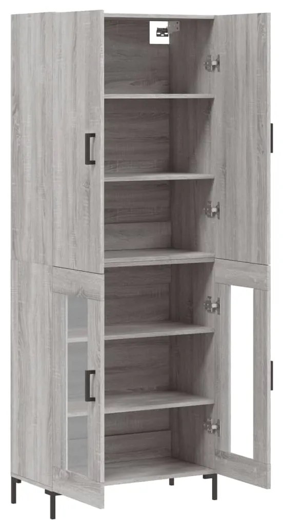 vidaXL Ντουλάπι Γκρι Sonoma 69,5 x 34 x 180 εκ. Επεξεργασμένο Ξύλο