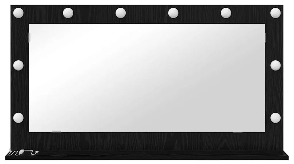 vidaXL Καθρέφτης τουαλέτας Ορθογώνιος Μαύρη Οξυά 100 x 55 x 18 εκ.