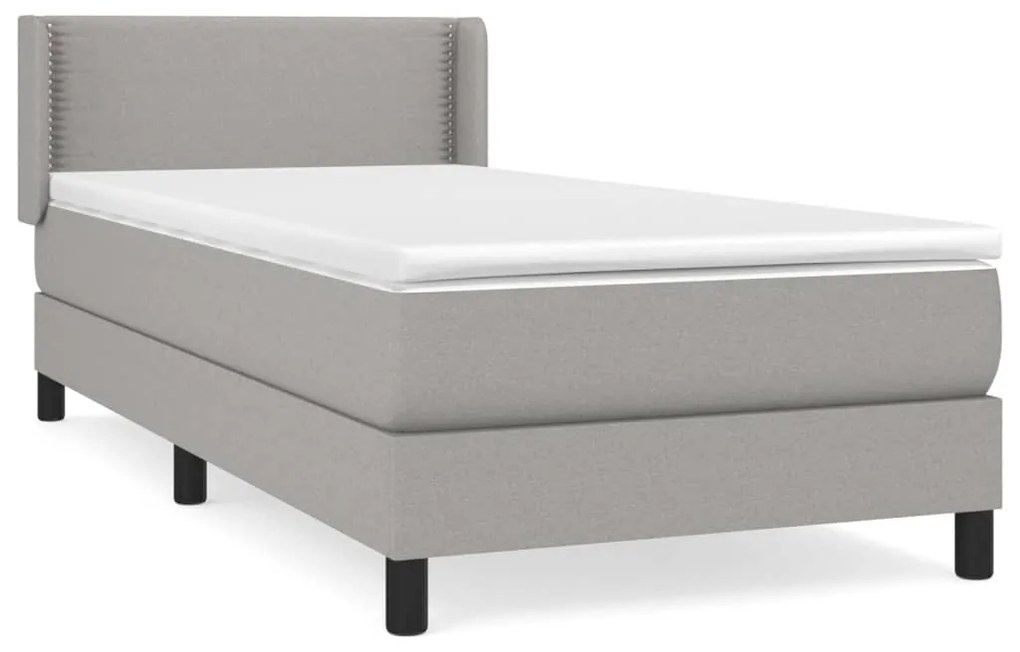 ΚΡΕΒΑΤΙ BOXSPRING ΜΕ ΣΤΡΩΜΑ ΑΝΟΙΧΤΟ ΓΚΡΙ 90X200 ΕΚ. ΥΦΑΣΜΑΤΙΝΟ 3129601