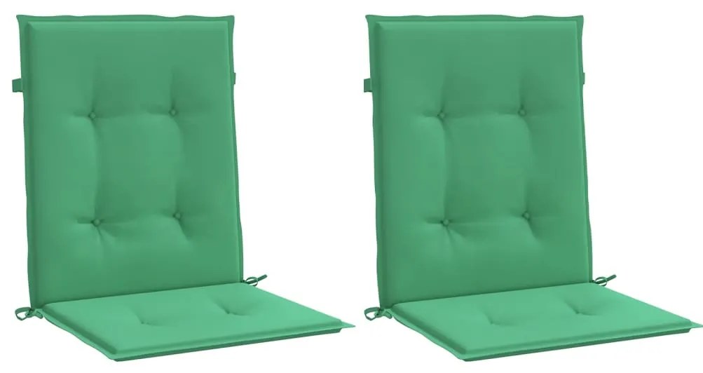 vidaXL Μαξιλάρια Καρέκλας Κήπου με Πλάτη 2 τεμ. Πράσινα 100x50x3 εκ.