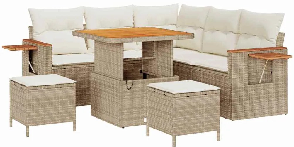 vidaXL Σετ Καναπέ Κήπου 8 pcs μπεζ και κρεμ 80 x 80 x 71 cm