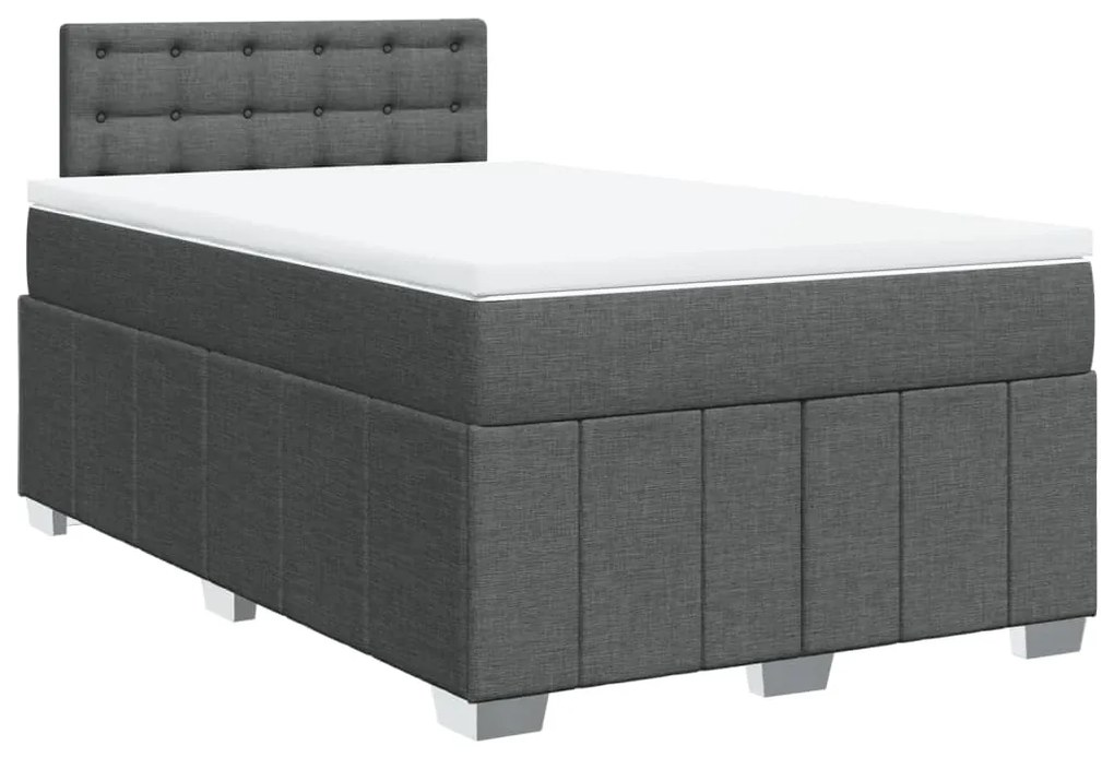 ΚΡΕΒΑΤΙ BOXSPRING ΜΕ ΣΤΡΩΜΑ ΣΚΟΥΡΟ ΓΚΡΙ 120X190 ΕΚ ΥΦΑΣΜΑΤΙΝΟ 3289322