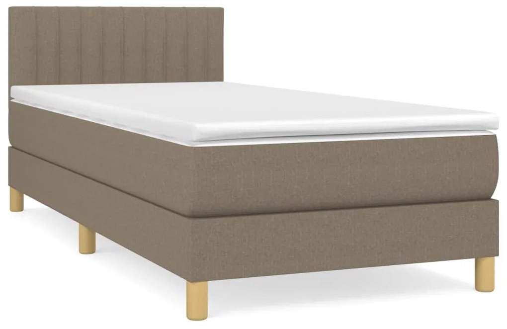 vidaXL Κρεβάτι Boxspring με Στρώμα Taupe 80x200 εκ. Υφασμάτινο