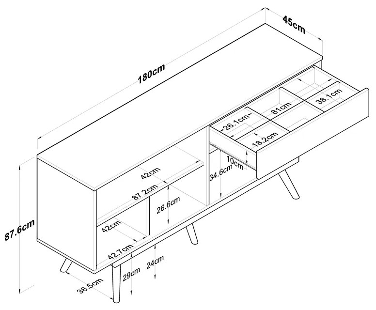 ΜΠΟΥΦΕΣ SATAVA PAKOWORLD PP ΣΕ ΛΕΥΚΗ-ΚΑΡΥΔΙ ΑΠΟΧΡΩΣΗ 180X45X87.6ΕΚ