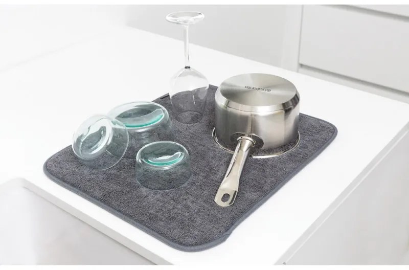 Στρώμα πιάτων μικροϊνών Brabantia SinkSide 1000215, 40x47 cm, πολυεστέρας, σκούρο γκρι