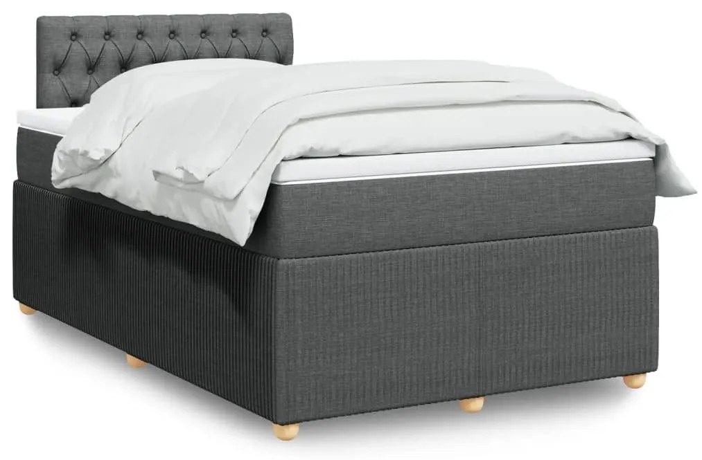 ΚΡΕΒΑΤΙ BOXSPRING ΜΕ ΣΤΡΩΜΑ ΣΚΟΥΡΟ ΓΚΡΙ 120X200 ΕΚ. ΥΦΑΣΜΑΤΙΝΟ 3287431