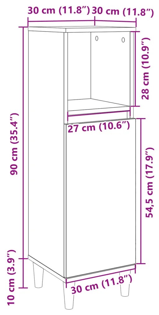 ΝΤΟΥΛΑΠΙ ΜΠΑΝΙΟΥ SONOMA ΔΡΥΣ 30X30X100 ΕΚ. ΕΠΕΞΕΡΓΑΣΜΕΝΟ ΞΥΛΟ 849659