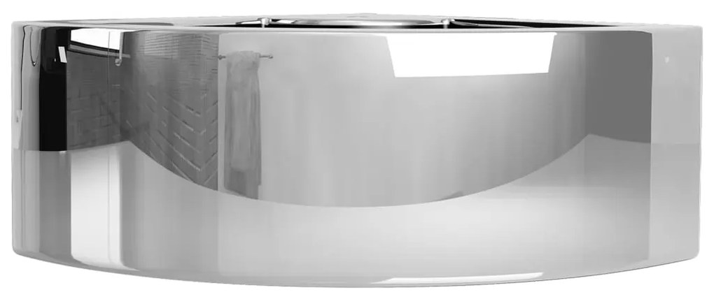 vidaXL Νιπτήρας με Οπή Υπερχείλισης Ασημί 45 x 32 x 12,5 εκ. Κεραμικός