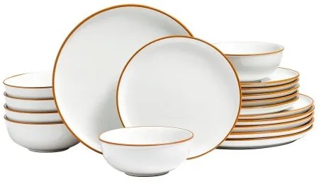 VEVOR 18 PCS Dinnerware Set Ceramic Plates and Bowls Sets Service for 6 White