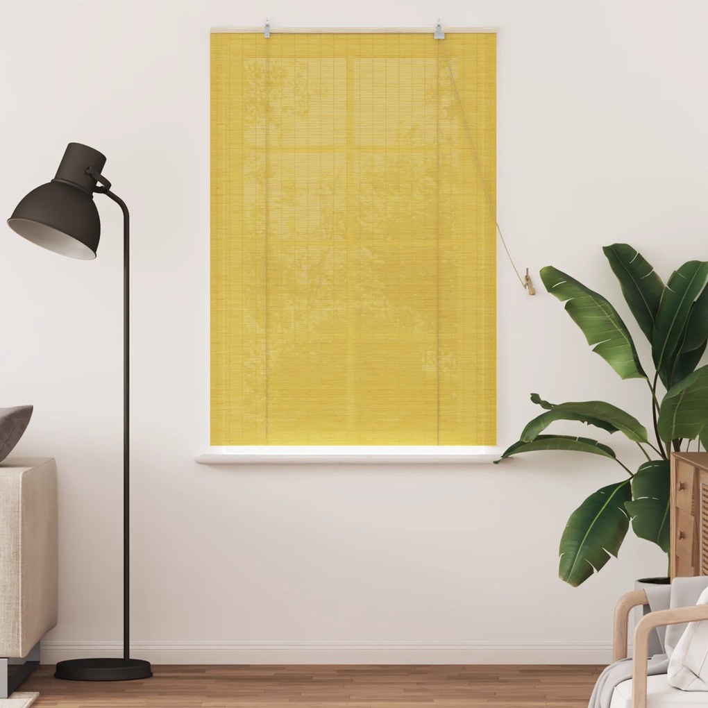 vidaXL Ρολά και Σκίες Παραθύρων Κίτρινο 100 x 160 cm Μπαμπού