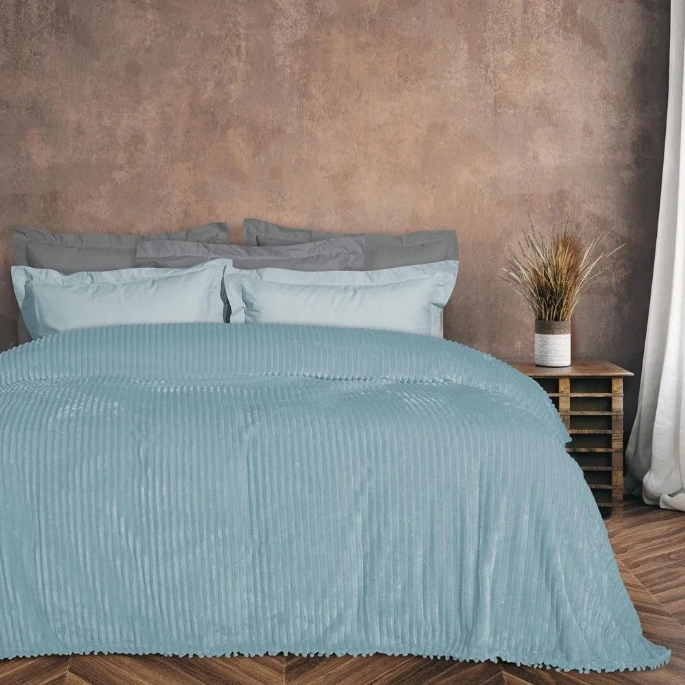 Κουβέρτα 1355 Fleece Light Blue Das Home Queen Size 220x240cm Πολυέστερ