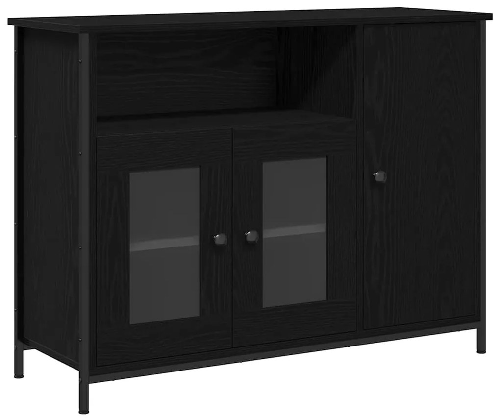 vidaXL Πλαϊνό γραφείο Μαύρη δρυς 100 x 35 x 75 εκ. Επεξεργασμένο ξύλο