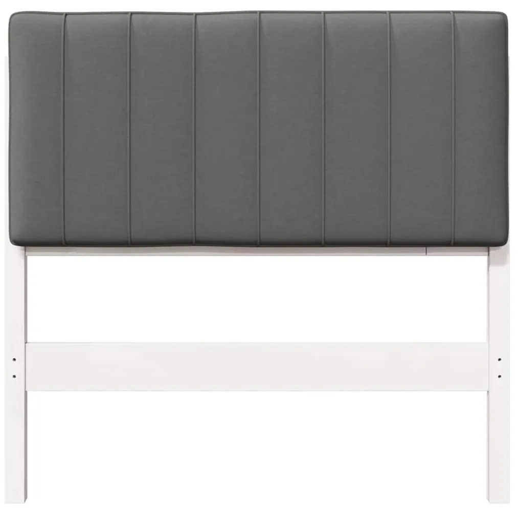 vidaXL Ταπετσαρισμένο κεφαλάρι Λευκό και Ανοιχτό Γκρι 90 cm