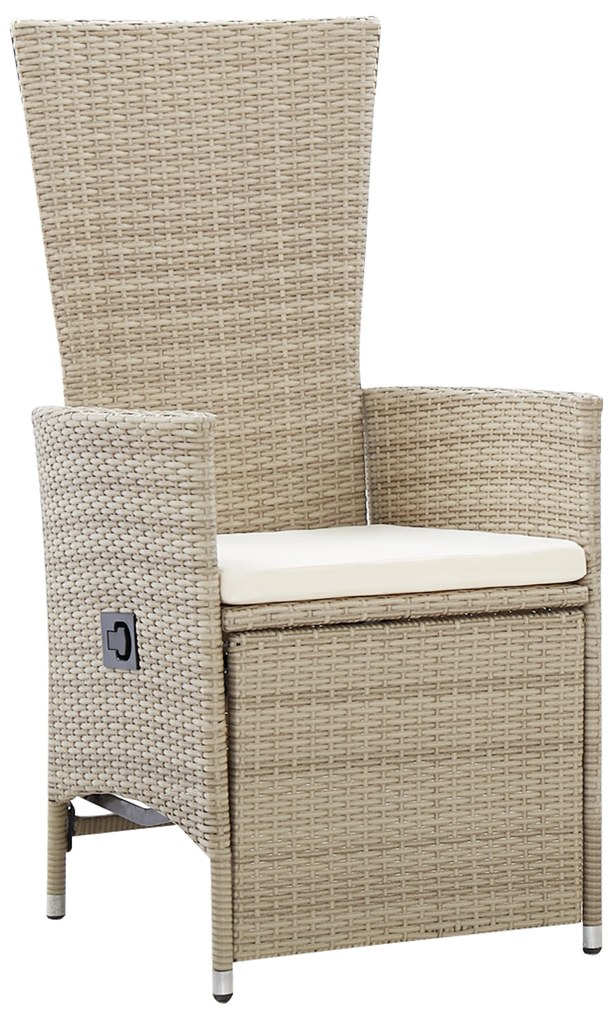 vidaXL Ρυθμιζόμενες Καρέκλες Κήπου 5 pcs Μπεζ 80 x 80 x 73 εκ