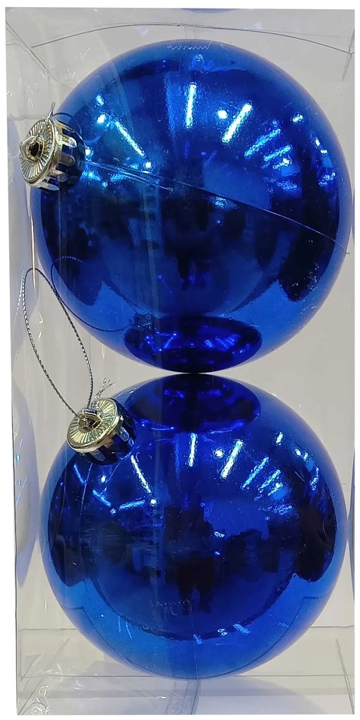 Σετ 2 τεμ. Χριστουγεννιάτικες Μπάλες Μπλέ 12cm 238086