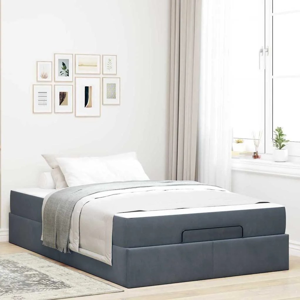vidaXL Σκελετός Κρεβατιού Σκούρο γκρι 140 x 190 cm Βελούδο
