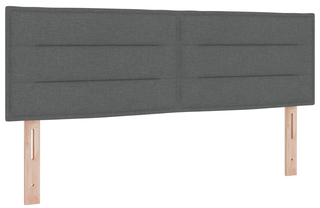 vidaXL Κρεβάτι με Στρώμα Dark Grey 160x200 cm Υφασμάτινο