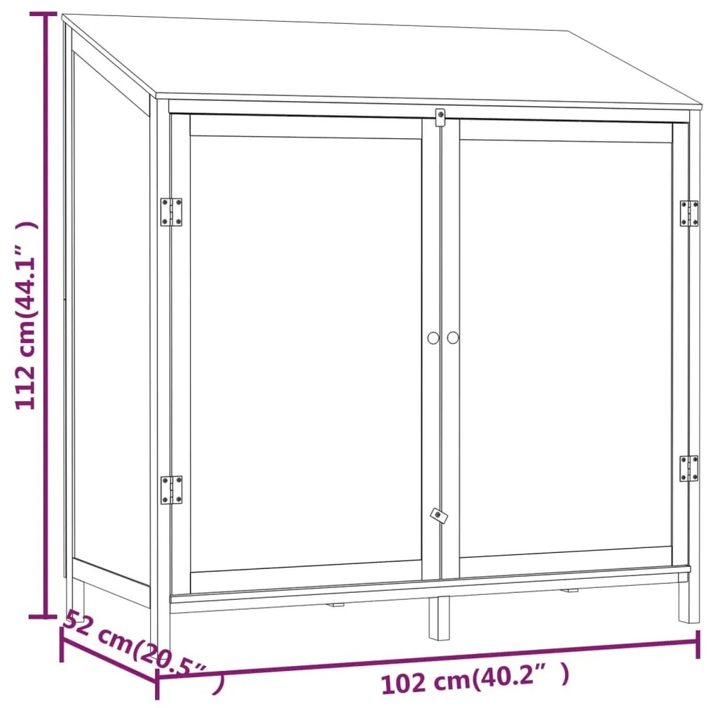 Αποθήκη Κήπου 102 x 52 x 112 εκ. από Μασίφ Ξύλο Ελάτης - Καφέ
