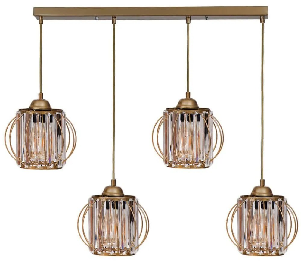 Φωτιστικό Οροφής - Ράγα 534LUN6041 65x19x80cm 4xE27 40W Gold Opviq