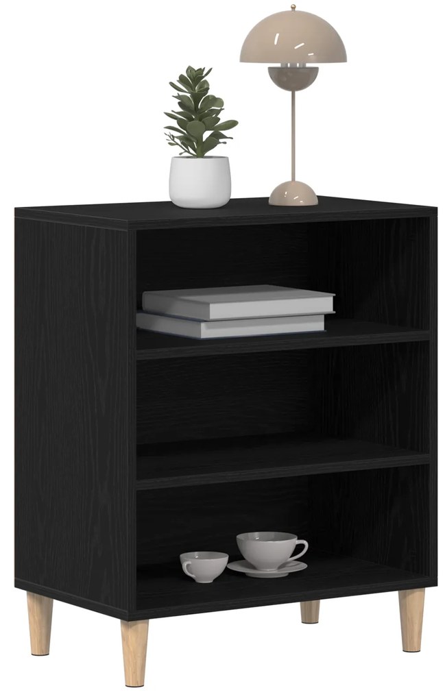 vidaXL Πλαϊνό Γραφείο Μαύρο Δρυς 57x35x70 εκ. Από ξύλο