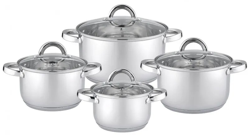 Σετ κατσαρόλα Rosberg R51210L8, 8 h, Διπλός πάτος, 1,8-5,8 λίτρα, Επαγωγή, Inox