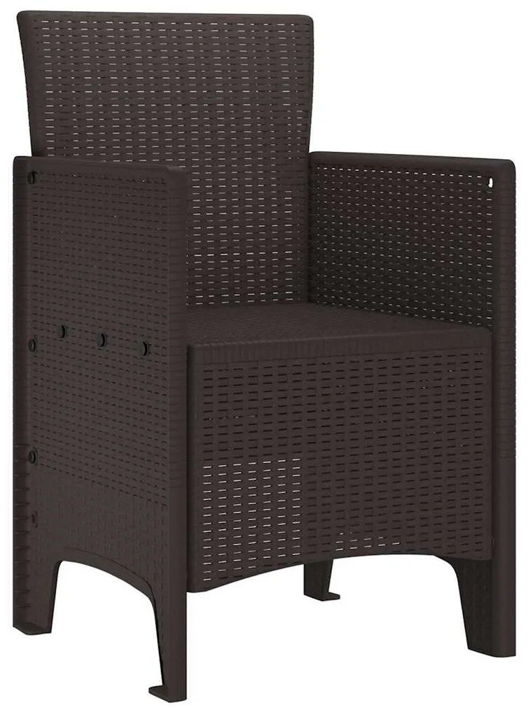 vidaXL Καρέκλα Κήπου 2 pcs Καφέ 53 x 49 x 85 εκ. PP