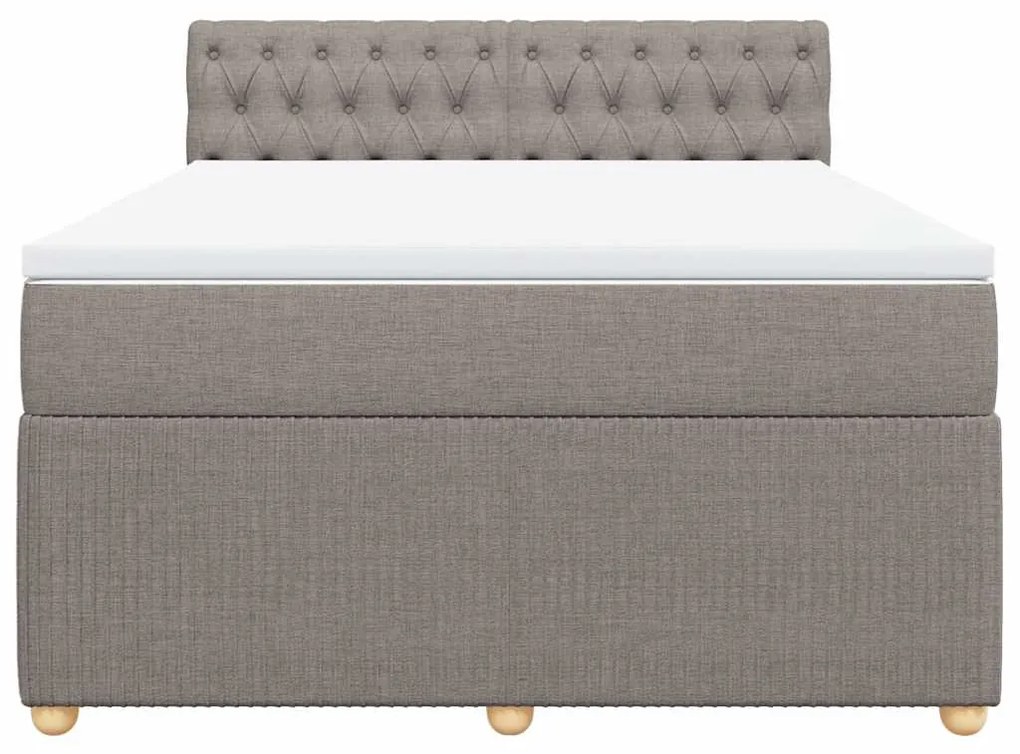 vidaXL Κρεβάτι Boxspring με Στρώμα Taupe 160x200 εκ. Υφασμάτινο
