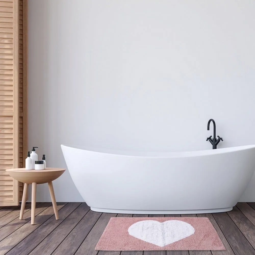 Ταπέτο Μπάνιου 0678 Pink-White Das Home 50X80cm 50x80cm 100% Cotton