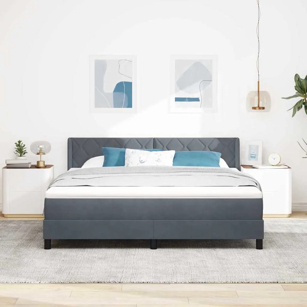 vidaXL Κρεβάτι με Ελατήρια και Στρώμα Μαύρο 100x200 εκ. Βελούδο