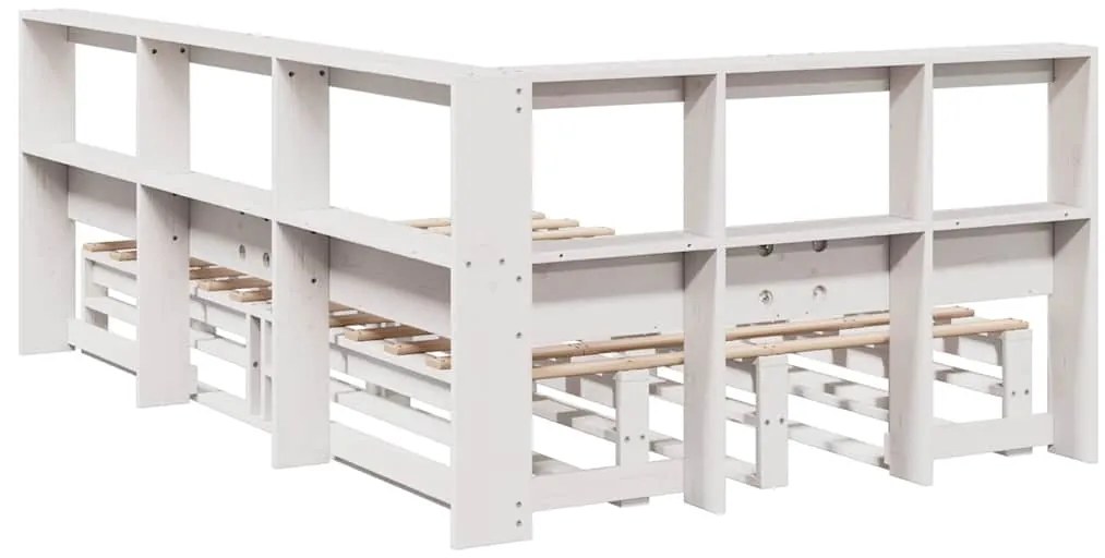 vidaXL Κρεβάτι Βιβλιοθήκη Χωρίς Στρώμα 120x190 εκ Μασίφ Ξύλο Πεύκου