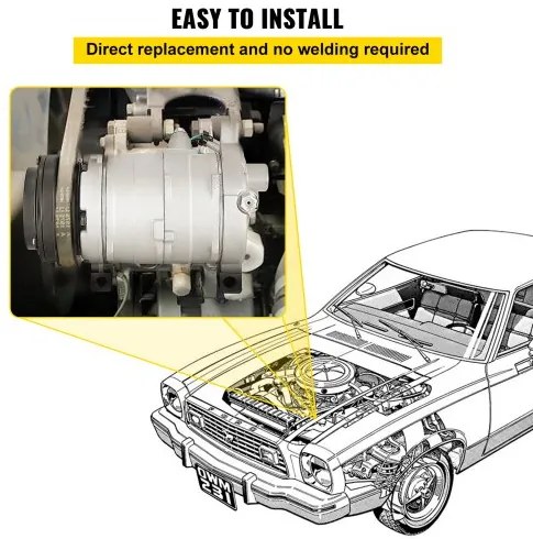 VEVOR AC Compressor 78363 Front Air Conditioning Compressor A/C Compressor for 2000-2014 Cadillac Chevy GMC Hummer 4.8L 5.3L 5.7L 6.0L 6.2L 8.1 (For 2000-2014 Chevy)