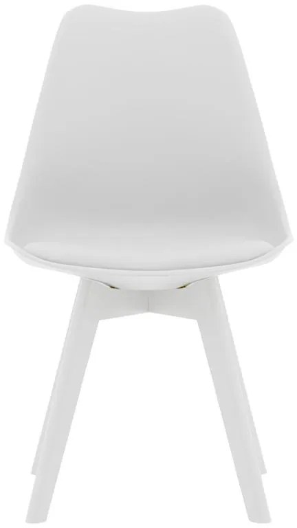 Καρέκλα Gaston PP-PU λευκό-πόδι ξύλο λευκό 43x51x75εκ. 43x51x75 εκ.