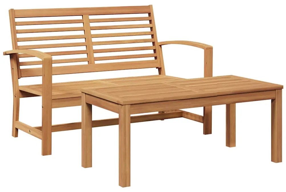 vidaXL παγκάκι 2 pcs Καφέ Στερεό Ξύλο Τίκ