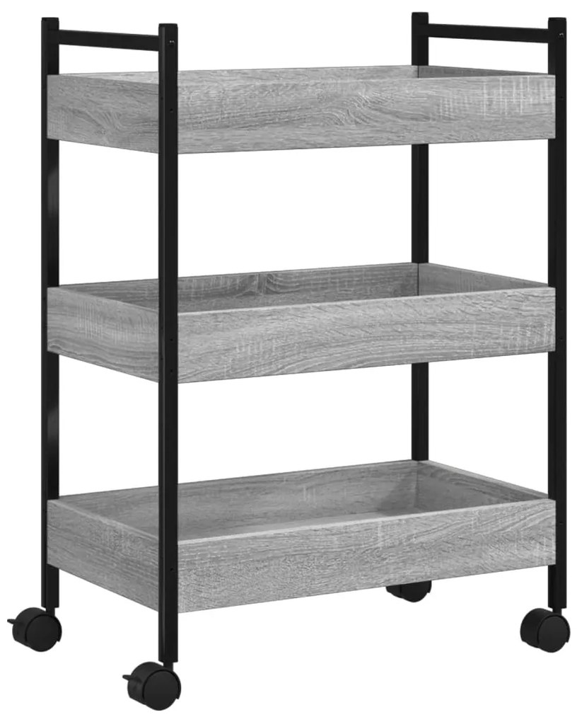 vidaXL Τρόλεϊ Κουζίνας Sonoma Γκρι 50x30x70 εκ. από Επεξεργασμένο Ξύλο