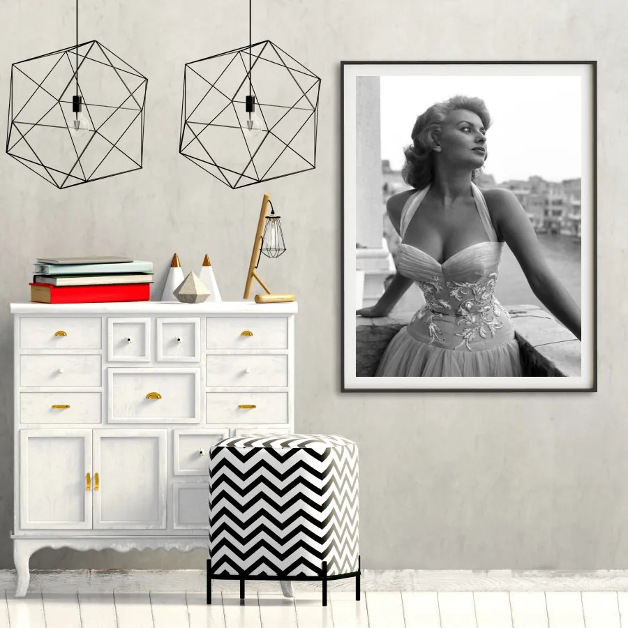 Πόστερ &amp; Κάδρο Sofia Loren PRT065 40x50cm Μαύρο Ξύλινο Κάδρο (με πόστερ)