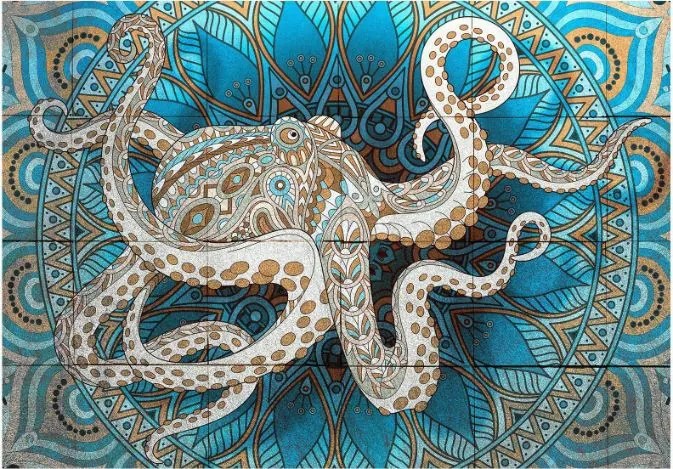 Αυτοκόλλητη φωτοταπετσαρία - Zen Octopus - 196x140